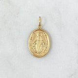 Dije Virgen Milagrosa 1.6gr / 2.5cm / Borde Liso Oro Amarillo 18K