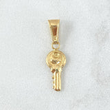 Dije Llave Corazón 0.4gr / 2.1cm / Troquelado Liso Oro Amarillo 18K