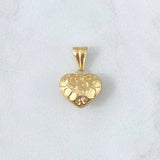 Dije Corazón Tallado 0.8gr / 1.5cm / Troquelado Relieve Oro Amarillo 18K