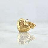 Dije Corazón Tallado 0.8gr / 1.5cm / Troquelado Relieve Oro Amarillo 18K