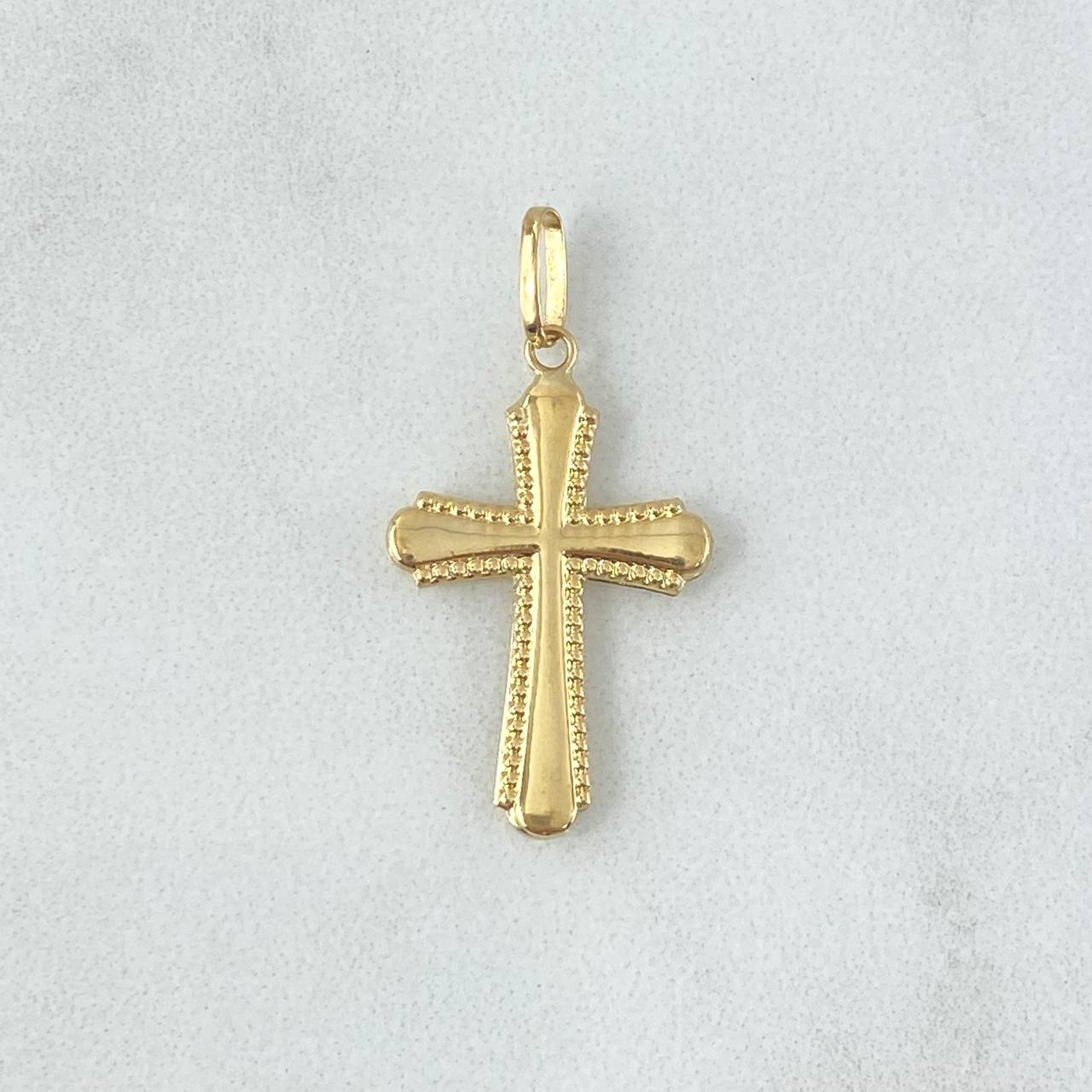 Dije Cruz Bordeada 0.9gr / 3cm / Oro Amarillo 18K