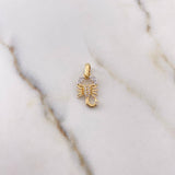 Dije Escorpion 1.1gr / 2.1cm / Circones Blancos Oro Amarillo 18K $