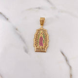 Dije Virgen Guadalupe 8gr / 4.8cm / Circones Blancos Verdes Fucsias Oro Amarillo 18K $