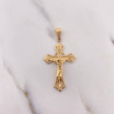 Dije Cruz Cristo Gotica 3.85gr / 4.5cm / Silueta Oro Amarillo 18K $