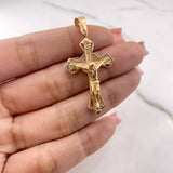 Dije Cruz Cristo Gotica 3.85gr / 4.5cm / Silueta Oro Amarillo 18K $