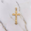 Dije Cruz Cristo 3.6gr / 5cm / Puntas Corazon Oro Amarillo 18K $