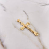 Dije Cruz Cristo 3.6gr / 5cm / Puntas Corazon Oro Amarillo 18K $