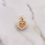 Dije Corazon 2.6gr / 2.4cm / Circones Rojos Blancos Oro Amarillo 18K $