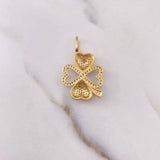 Dije Corazon Infinito 3.15gr / 3cm / Circones Blancos Dos Oros Amarillo Blanco 18K $