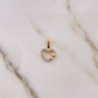 Dije Corazon 0.8gr / 1.8cm / Circones Blancos Oro Amarillo 18K $