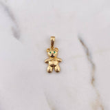 Dije Oso 1.8gr / 2.5cm / Circones Verdes Oro Amarillo 18K $