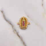 Herraje Virgen Guadalupe 3.45gr / 2.1cm / Circones Blancos Verdes Fucsias Oro Amarillo 18K $