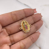 Herraje Virgen Guadalupe 3.45gr / 2.1cm / Circones Blancos Verdes Fucsias Oro Amarillo 18K $