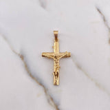 Dije Cruz Cristo 4.2gr / 4cm / Tronco Oro Amarillo 18K $