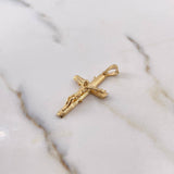 Dije Cruz Cristo 4.2gr / 4cm / Tronco Oro Amarillo 18K $