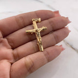 Dije Cruz Cristo 4.2gr / 4cm / Tronco Oro Amarillo 18K $