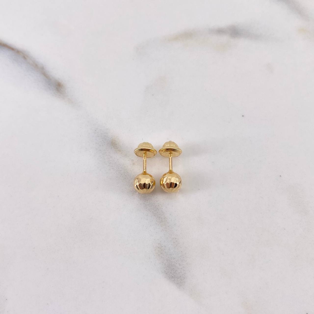 Topos Bola 0.8gr / 5mm Diamantados Oro Amarillo 18K $