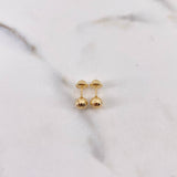 Topos Bola 0.8gr / 5mm Diamantados Oro Amarillo 18K $