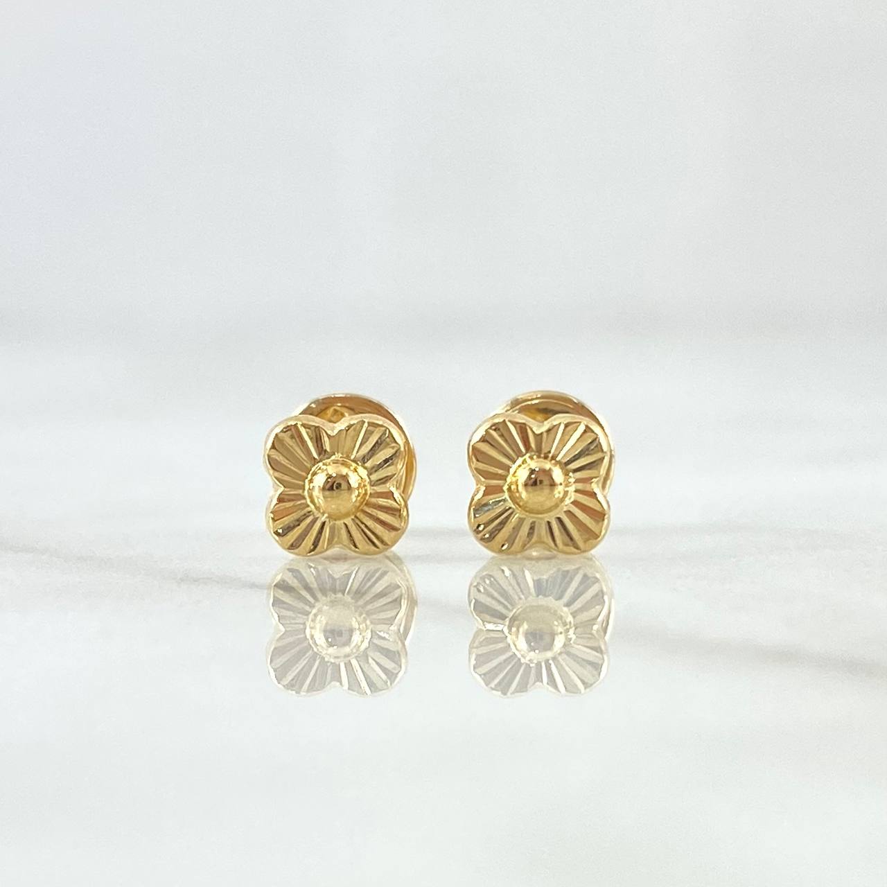 Topos Flor 0.6gr / 5mm Diamantada Oro Amarillo 18K