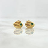 Topos Grano de Café 0.65gr / 8mm Circon Verde Oro Amarillo 18K