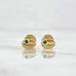 Topos Grano de Café 0.5gr / 6mm Circon Verde Oro Amarillo 18K