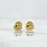 Topos Grano de Café 0.5gr / 6mm Circon Verde Oro Amarillo 18K