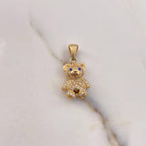 Dije Oso 3.45gr / 2.5cm / Circones Blancos Azules Oro Amarillo 18K $