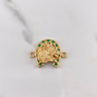 Herraje Herradura Caballo 3.8gr / 1.8cm / Circones Verdes  Oro Amarillo 18K $