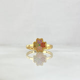 Anillo Trebol Tupido 1.9gr T6 1/2 Circones Colores Oro Amarillo