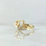 Anillo 15s Corazon 2.55gr-T8 1/4 Circones Blancos Dos Oros Amarillo Rosa