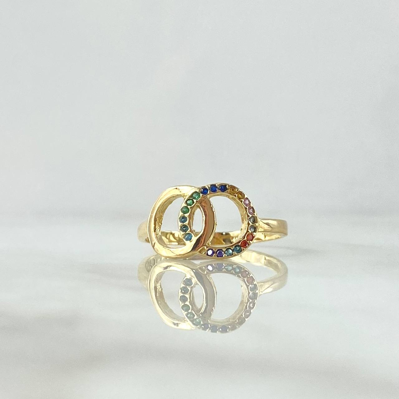 Anillo Aro Doble 2.2gr / T8 Circones Colores Oro Amarillo