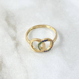 Anillo Aro Doble 2.2gr / T8 Circones Colores Oro Amarillo