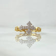 Anillo Cruz 2.8gr / T5 1/4 / Circones Blancos Oro Amarillo