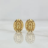 Topos Virgen Guadalupe Silueta 0.95gr / 10mm Borde Diamantado Oro Amarillo 18K