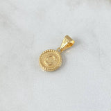 Dije Letra C Lisa 0.6gr / 1.9cm / Circulo Bordeado Oro Amarillo 18K