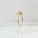 Solitario Piscis 1.65gr / T6 1/4 Anillo Circones Blancos Oro Amarillo