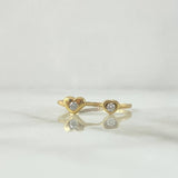 Anillo Corazones 1.35gr / T6 1/4 Circones Blancos Oro Amarillo