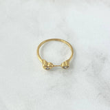 Anillo Corazones 1.35gr / T6 1/4 Circones Blancos Oro Amarillo