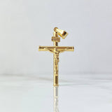 Dije Cruz Cristo 3.15gr / 5.8cm / Bastón Liso Oro Amarillo 18K