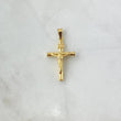 Dije Cruz Cristo 1.3gr / 3.5cm / Bastón Liso Oro Amarillo 18K