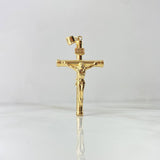 Dije Cristo Cruz 3.1gr / 5.6cm / Baston Liso Oro Amarillo 18K ©