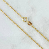 Set Cadena Lazo 0.85gr / 45cm / 1.2mm + Dije Cruz Lisa 0.25gr / 1.5cm Oro Amarillo 18K (Oferta)