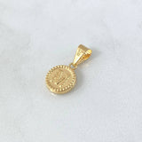 Dije Letra M Lisa 0.65gr / 1.9cm / Circulo Bordeado Oro Amarillo 18K