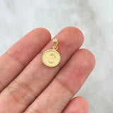 Dije Letra C Mate 0.55gr / 1.7cm / Circulo Bordeado Oro Amarillo 18K *