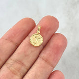 Dije Letra J Mate 0.55gr / 1.7cm / Circulo Bordeado Oro Amarillo 18K