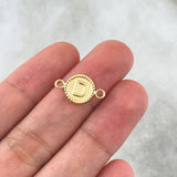 Herraje Letra D Mate 0.6gr / 1.7cm / Circular Bordeado Oro Amarillo 18K