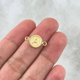 Herraje Letra A Mate 0.6gr / 1.7cm / Circular Bordeado Oro Amarillo 18K