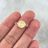 Herraje Letra J Mate 0.6gr / 1.7cm / Circular Bordeado Oro Amarillo 18K