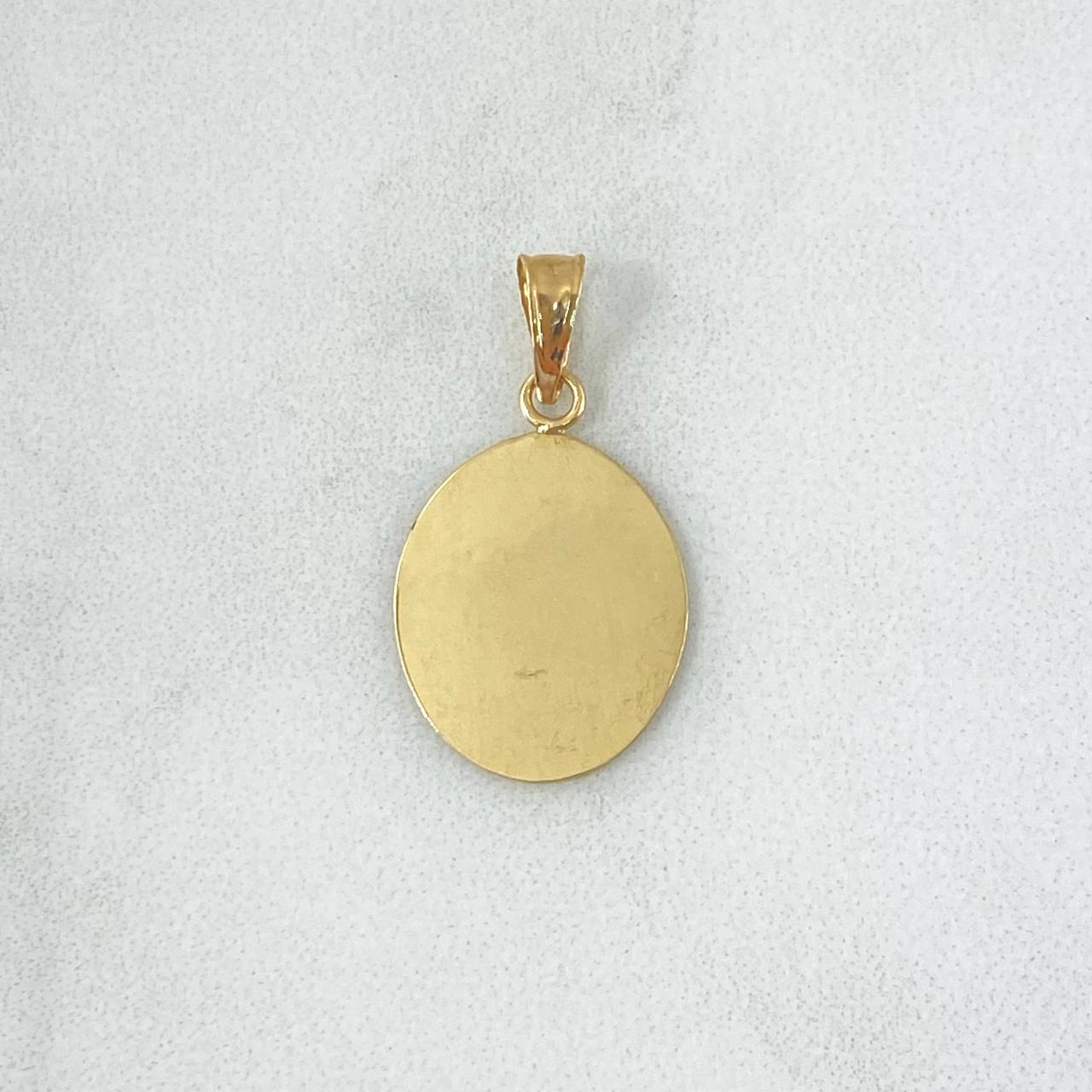 Dije Placa Ovalada Lisa 0.95gr / 1.7cm - 2.5cm / Cargador Tallado Oro Amarillo 18K