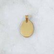 Dije Placa Ovalada Lisa 0.95gr / 1.6cm - 2.2cm Cargador Interno Tallado Oro Amarillo 18K